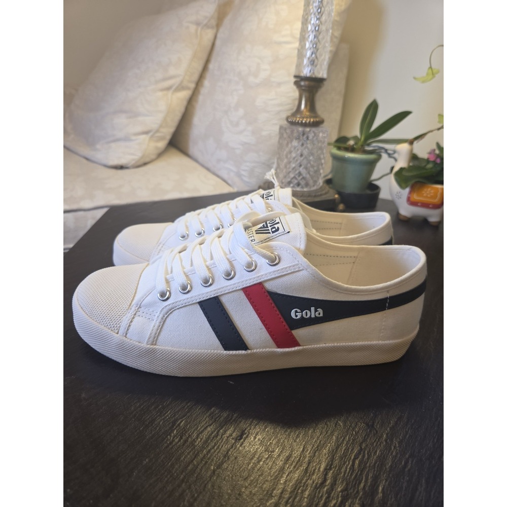 Gola Wms Coaster Low Top Canvas Vegan Sneakers White Red & Navy Size 9 NEW! $75 - Picture 4 of 15
